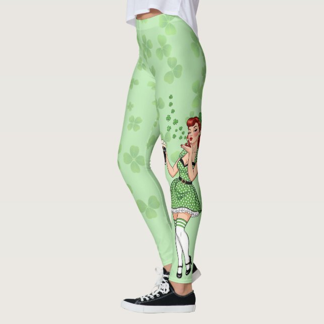 Beer Loving Irish Pin Up Leggings (Vänster)