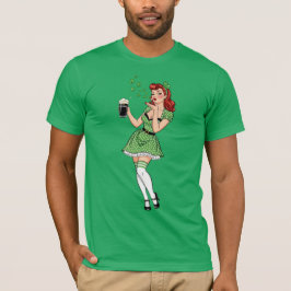 Beer Loving Irish Pin Up T Shirt