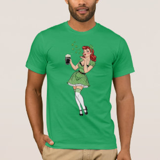 Beer Loving Irish Pin Up T Shirt