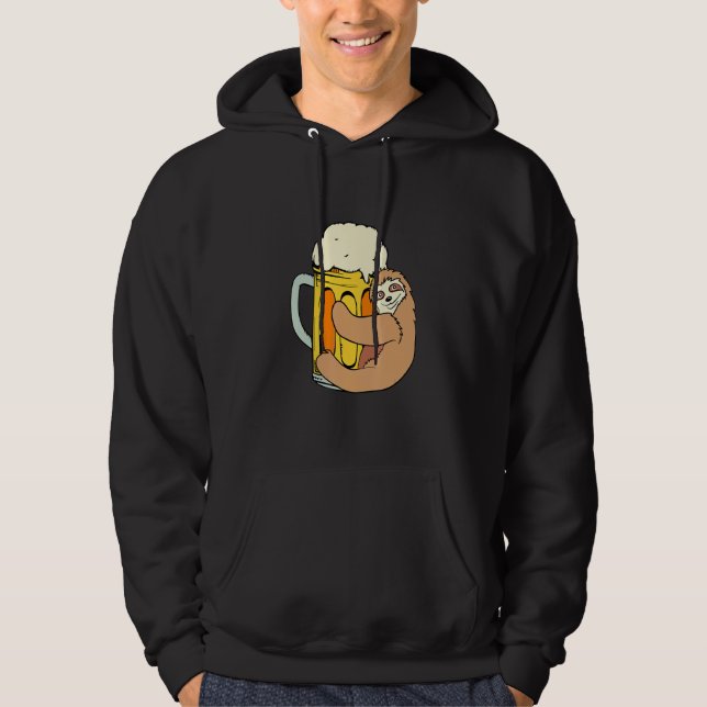 Beer Loving Sloth German Beer Festival Bavarian Hoodie (Framsida)