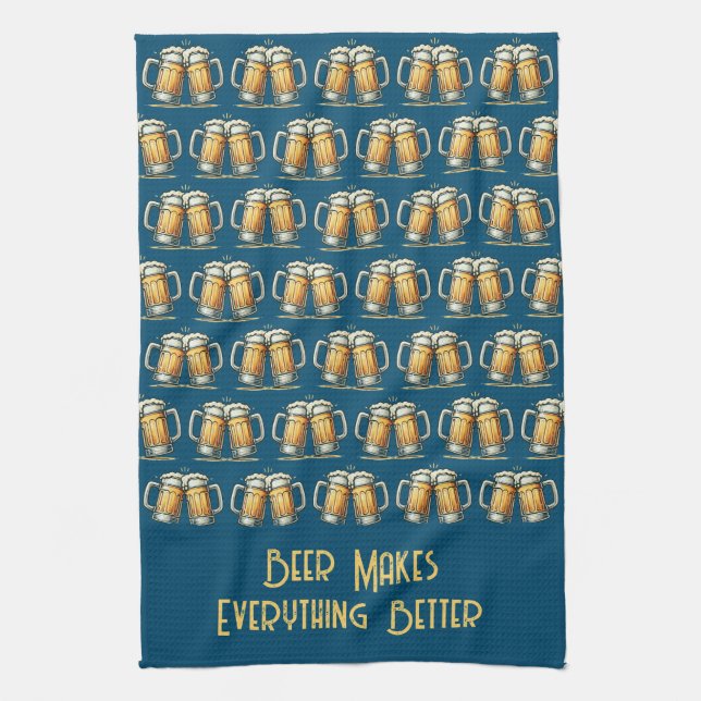Beer Makes Everything Better Kitchen Towel Kökshandduk (Vertikal)
