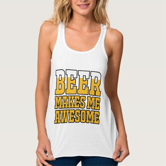 Beer makes me awesome linne med racerback  (Framsida)