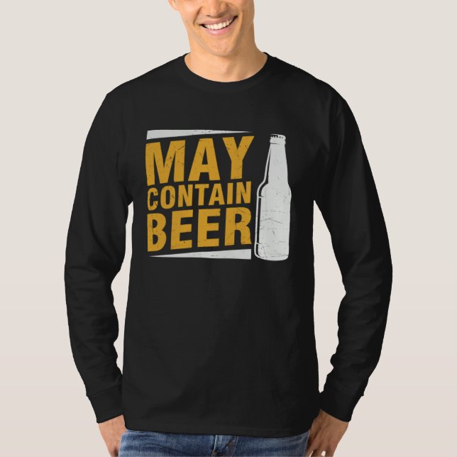 Beer  May Contain Beer T Shirt (Framsida)