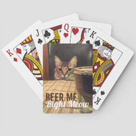 Beer Me Höger Meow Funny Kattunge-fotografi Casinokort