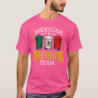 Beer Mexican Drinking Team Mexico Flag Funny Beer  T Shirt