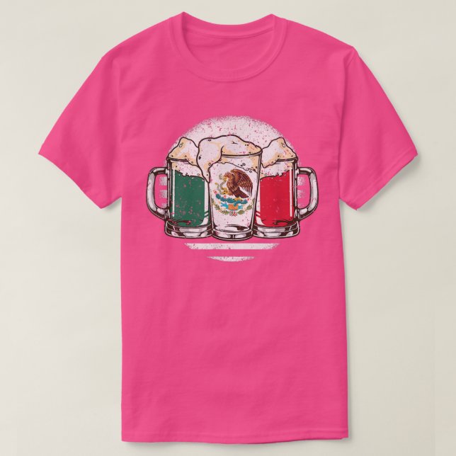 Beer Mexican Flagga Cinco De Mayo Mexico Drinking  T Shirt (Design framsida)