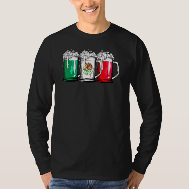 Beer Mexican Flagga Cinco De Mayo Women Mexiko T Shirt (Framsida)
