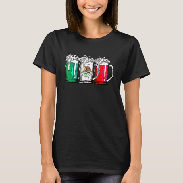 Beer Mexican Flagga Cinco De Mayo Women Mexiko T Shirt (Framsida)