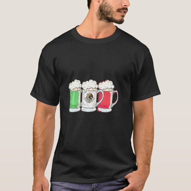 Beer Mexican Flagga Mexiko T Shirt (Framsida)
