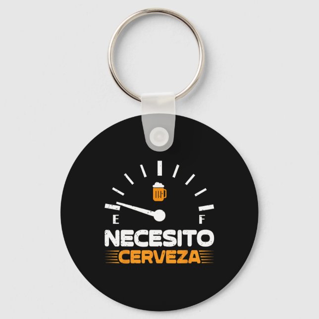 Beer Mexican Party Manar Necesito Cerveza Cinco De Nyckelring (Framsida)