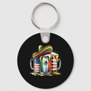 Beer Mexican USA flagga Cinco De Mayo Drinking Par Nyckelring
