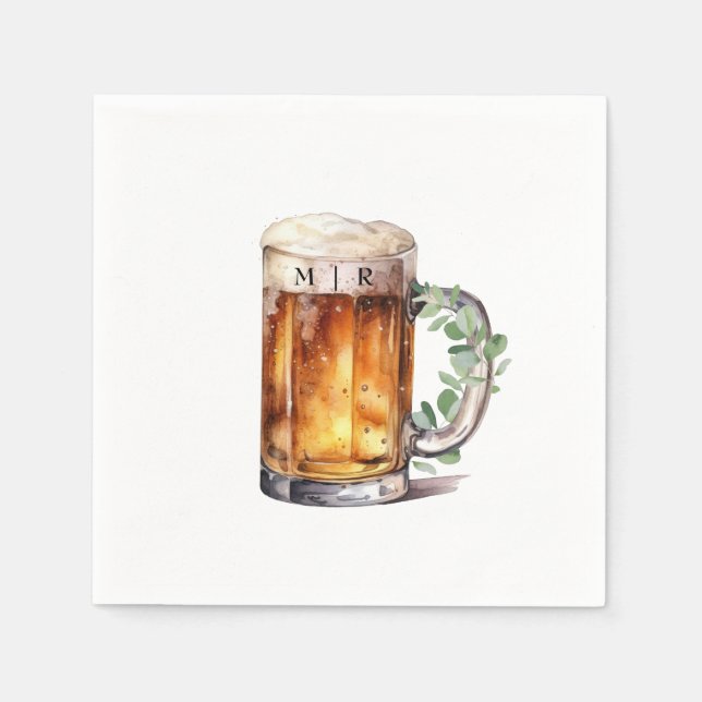 Beer Monogram Party Pappersservett (Framsidan)