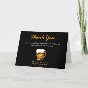 Beer Mug Logo Brewery Bar Reopening Thank You Card Tack Kort