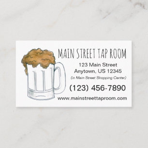 Beer Mugg Ale Pub Tap Room Restaurant Drinking Visitkort