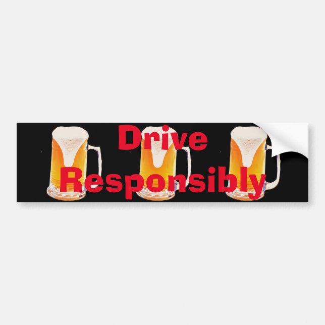Beer Mugg Bumper Sticker Bildekal (Framsidan)