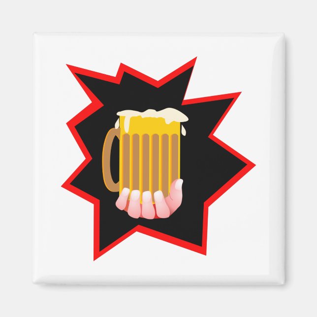 Beer Mugg Burst Magnet (Framsidan)