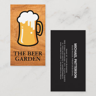 Beer Mugg Illustration Trä Background Visitkort