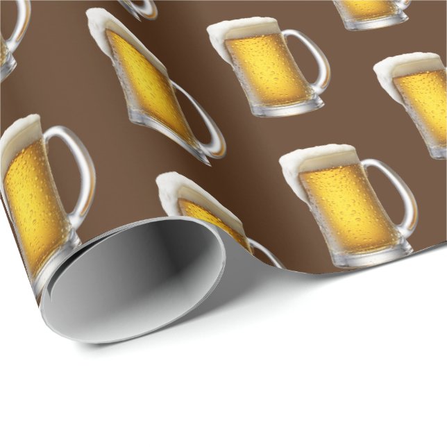 Beer Mugg på Brown Presentpapper (Rullad Hörn)