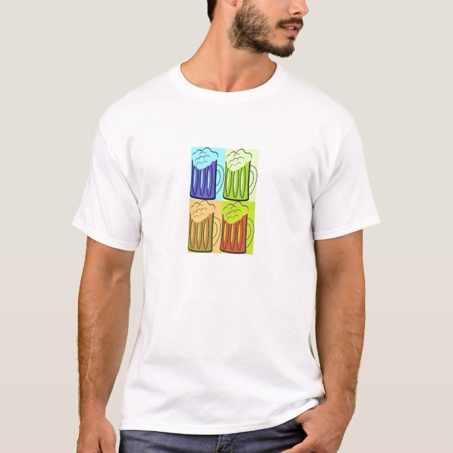 Beer Mugg Pop Art T-shirt (Framsida)