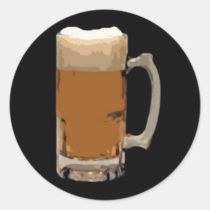 Beer Mugg Runt Klistermärke