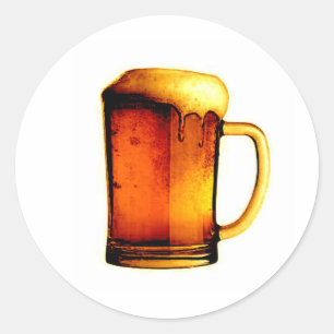 Beer Mugg Runt Klistermärke