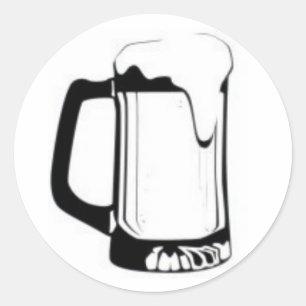 Beer Mugg Runt Klistermärke