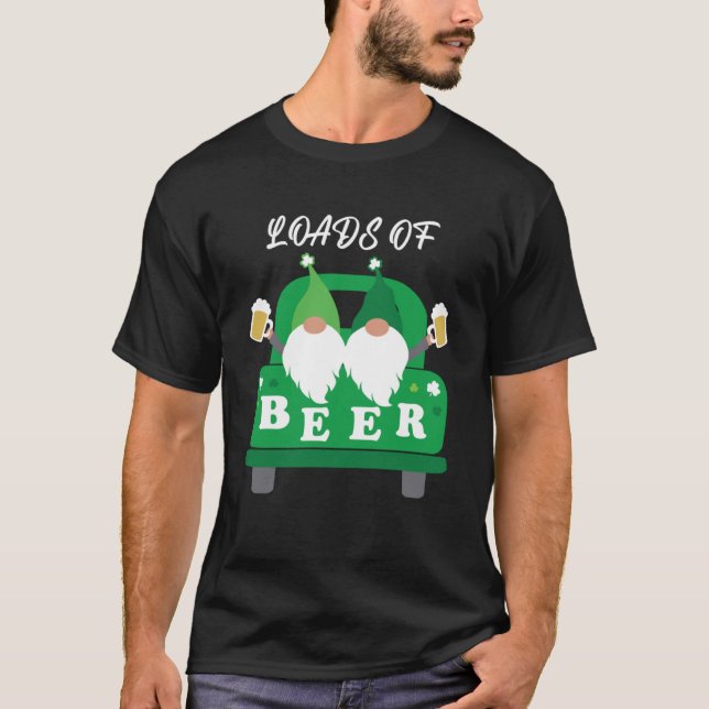 Beer N Leprechaun Funny St Patricks T Shirt (Framsida)