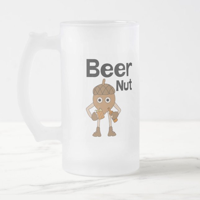 Beer Nöt Text Frostat Glas Beer Mugg (Vänster)