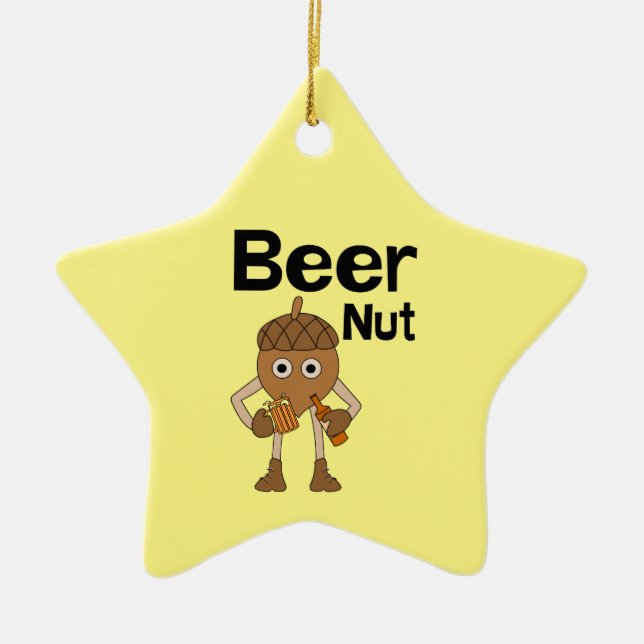 Beer Nöt Text Julgransprydnad Keramik (Framsidan)