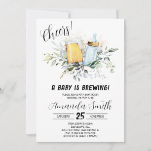 Beer och Flaska Baby Shower Inbjudningar