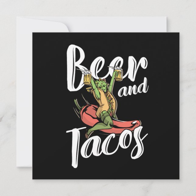 Beer och Tacos Mexikanska Mexiko Chili Nachos Gift Inbjudningar (Framsida)