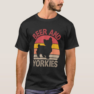 Beer och Yorkies Yorkshire Terrier Hund älskare Le T Shirt