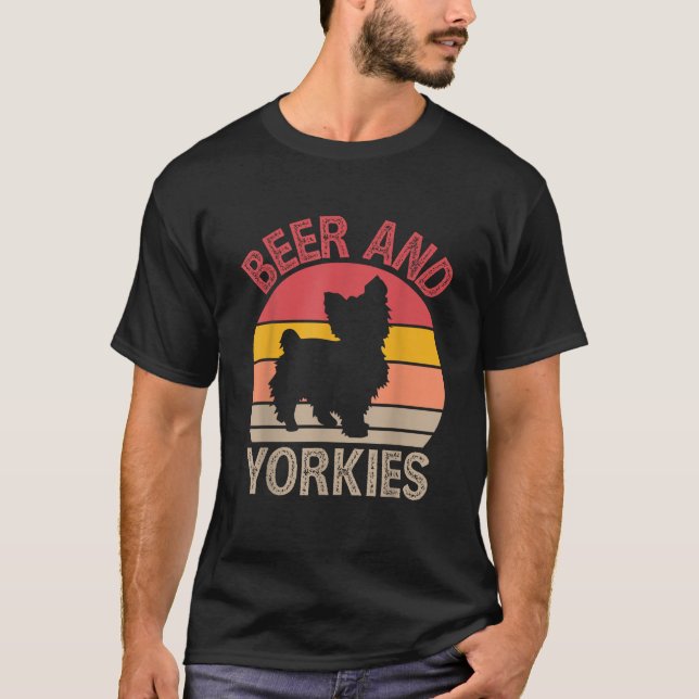 Beer och Yorkies Yorkshire Terrier Hund älskare Le T Shirt (Framsida)