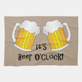 Beer O'Clock Funny Födelsedagsfest BBQ Towel Kökshandduk