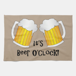 Beer O'Clock Funny Födelsedagsfest BBQ Towel Kökshandduk