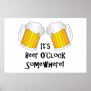 Beer O'Clock nånstans funny Poster