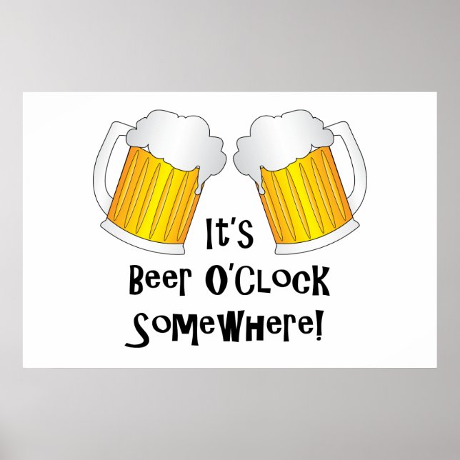 Beer O'Clock nånstans funny Poster (Framsidan)