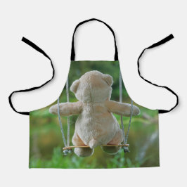 Beer op schommel vanaf de rug.