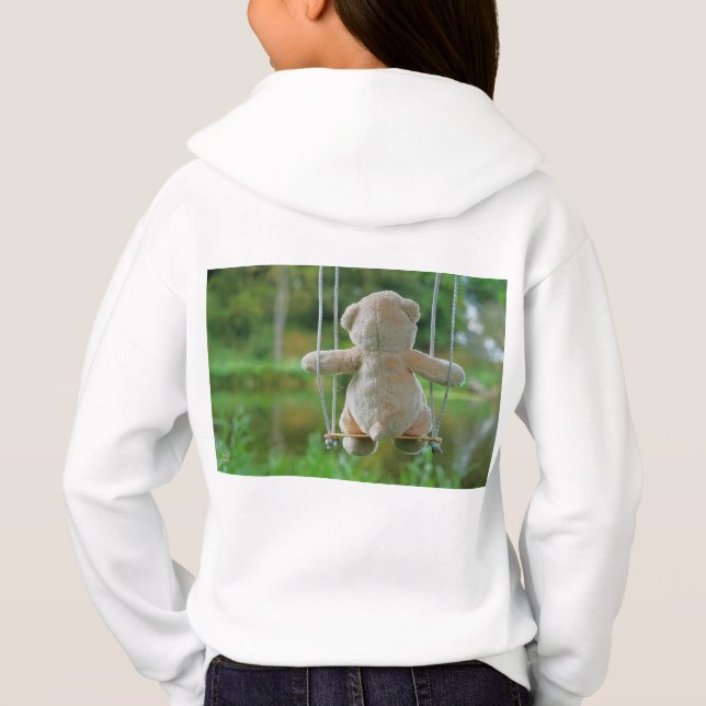 Beer op schommel vanaf de rug. t shirt (Baksida)