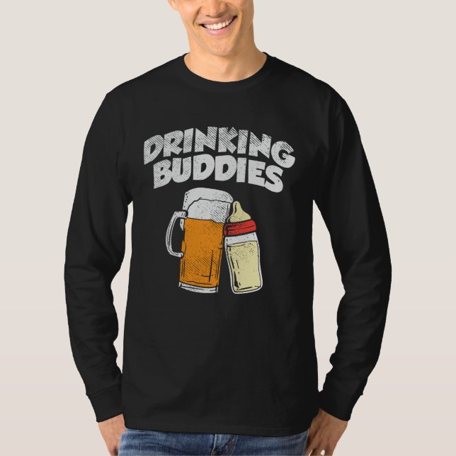 Beer Pappa Drinking Buddy Ny pappa T Shirt (Framsida)