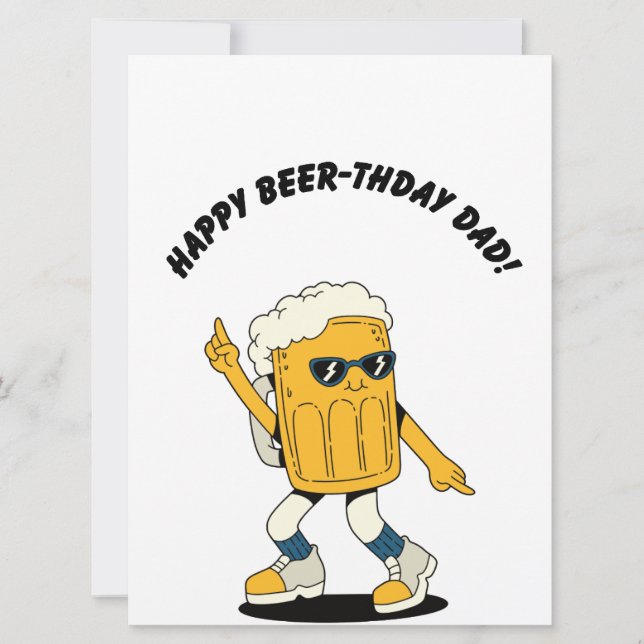 Beer Pappa Funny Grattis på födelsedagen-kort (Framsida)