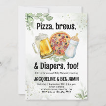 Beer Pizza Diaper Baby Shower Pregger Kegger