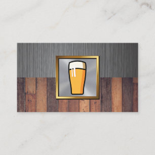 Beer-poäng Metallisk bakgrund och träbakgrund Visitkort
