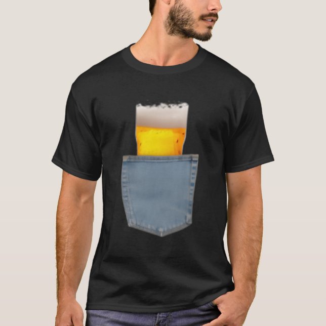 Beer Pocket Drinking T Shirt (Framsida)