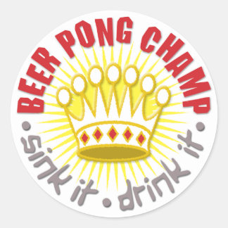 Beer Pong Champ Sticker Runt Klistermärke