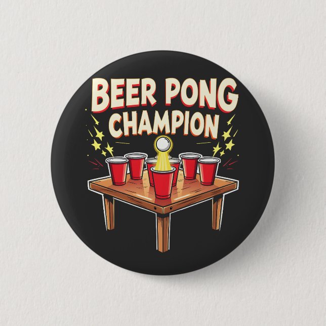 Beer Pong Champion Ping Pong Drinking Knapp (Framsida)