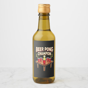 Beer Pong Champion Ping Pong Drinking Vinetikett