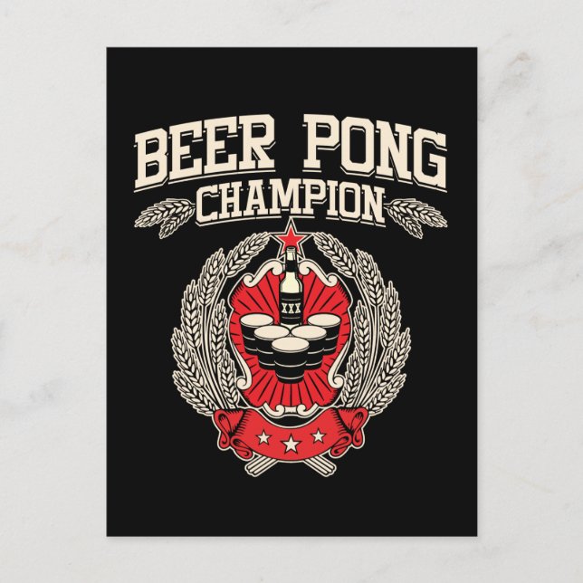 Beer Pong Champion Vykort (Framsida)