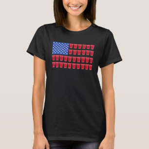 Beer Pong dricker American Flagga Red Solo Kopp T Shirt