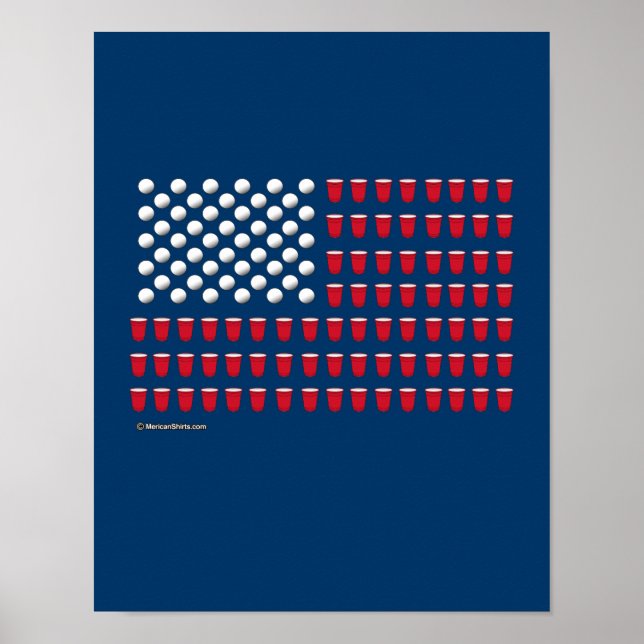 Beer Pong Flagga Poster (Framsidan)